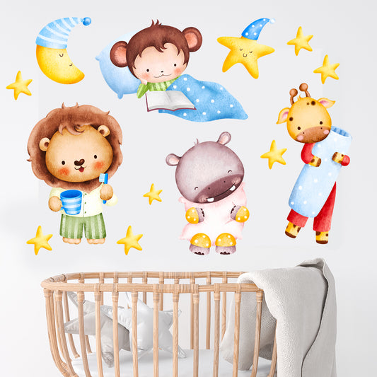 Kids Wall Decal Bedtime Wall Sticker Set