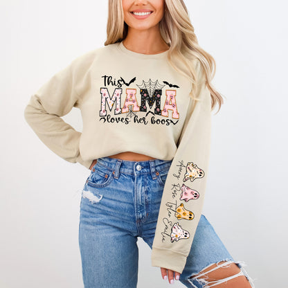 Halloween Mama Loves Her Boos Sweatshirt With Kids Names