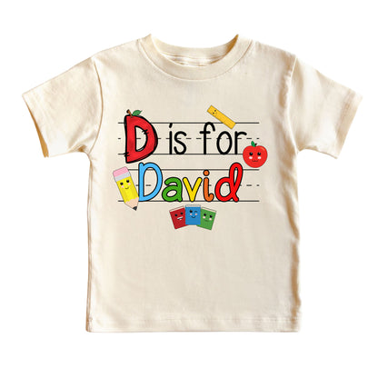 Custom Kids Name Back To School Shirt