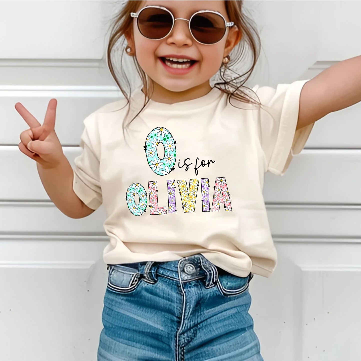 Custom Kids Name Daisy Shirt