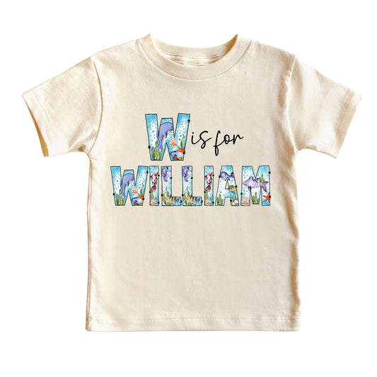 Custom Kids Name Ocean Themed Shirt