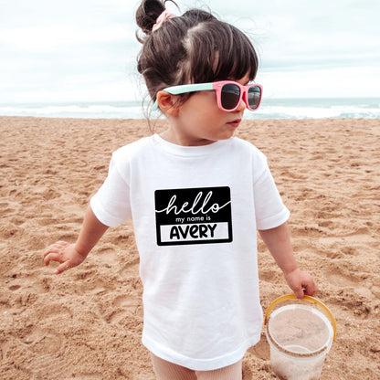 Hello My Name Is Custom Kids Name Shirt - Black