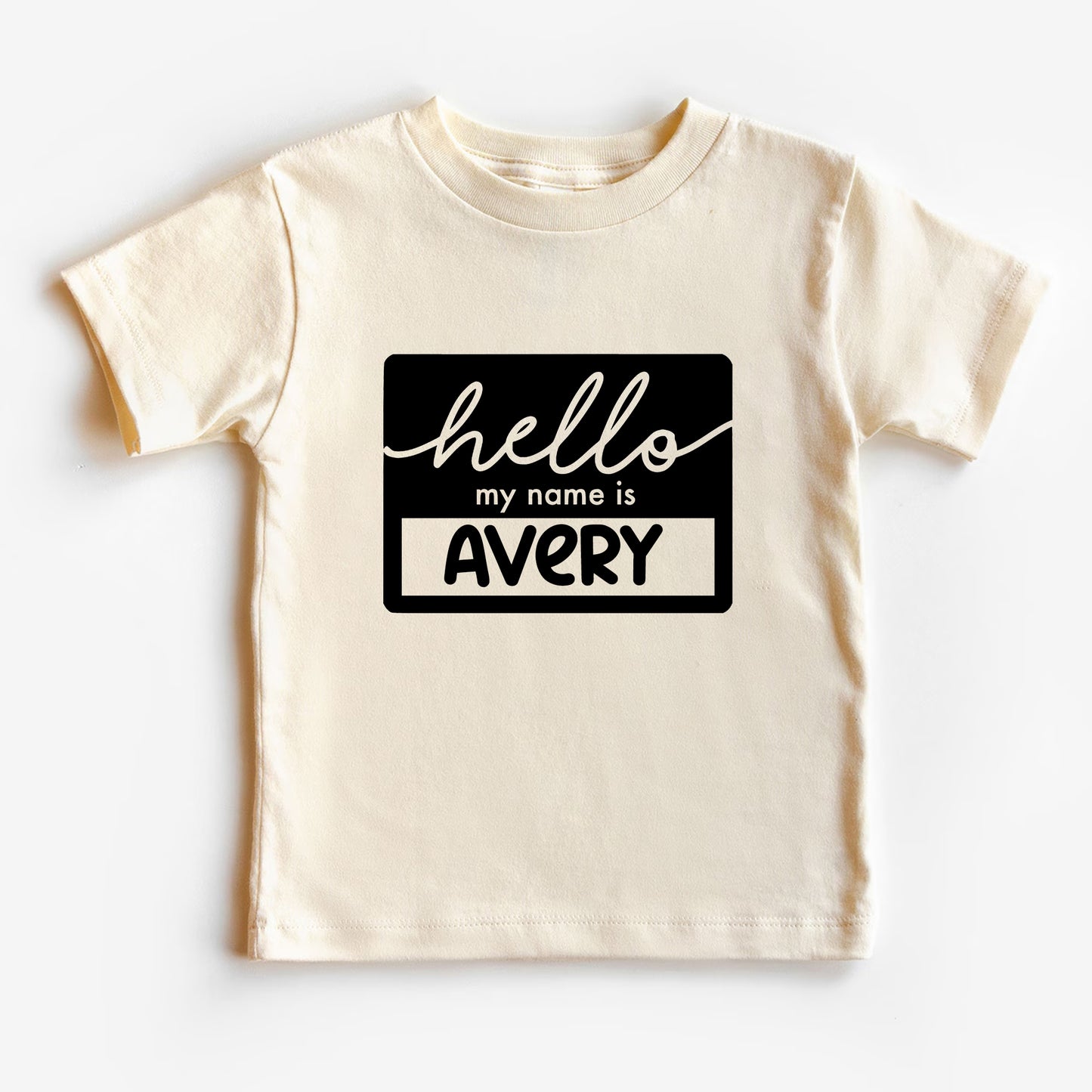 Hello My Name Is Custom Kids Name Shirt - Black