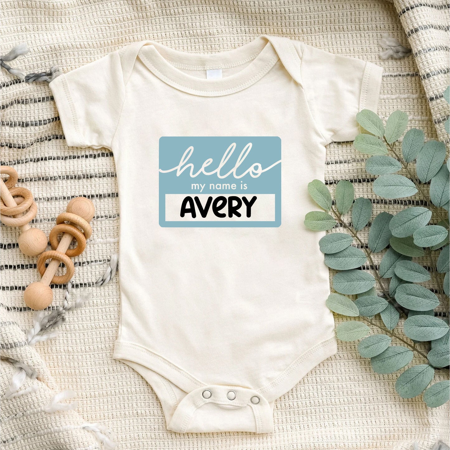 Hello My Name Is Custom Baby Bodysuit