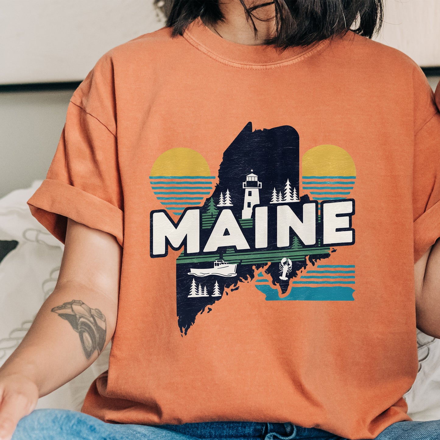 Maine State Vintage Shirt