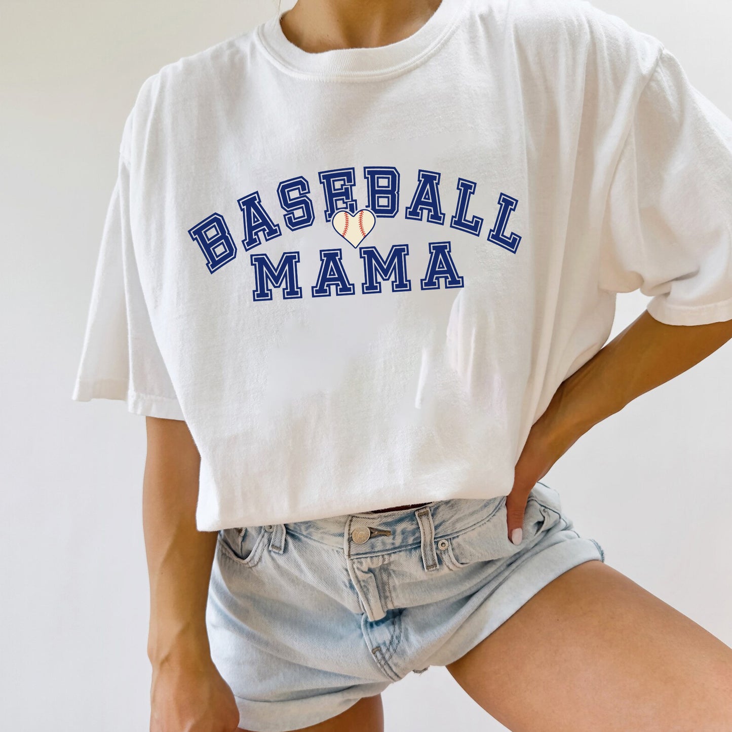 Baseball Mama T-Shirt With Kids Name On Sleeve