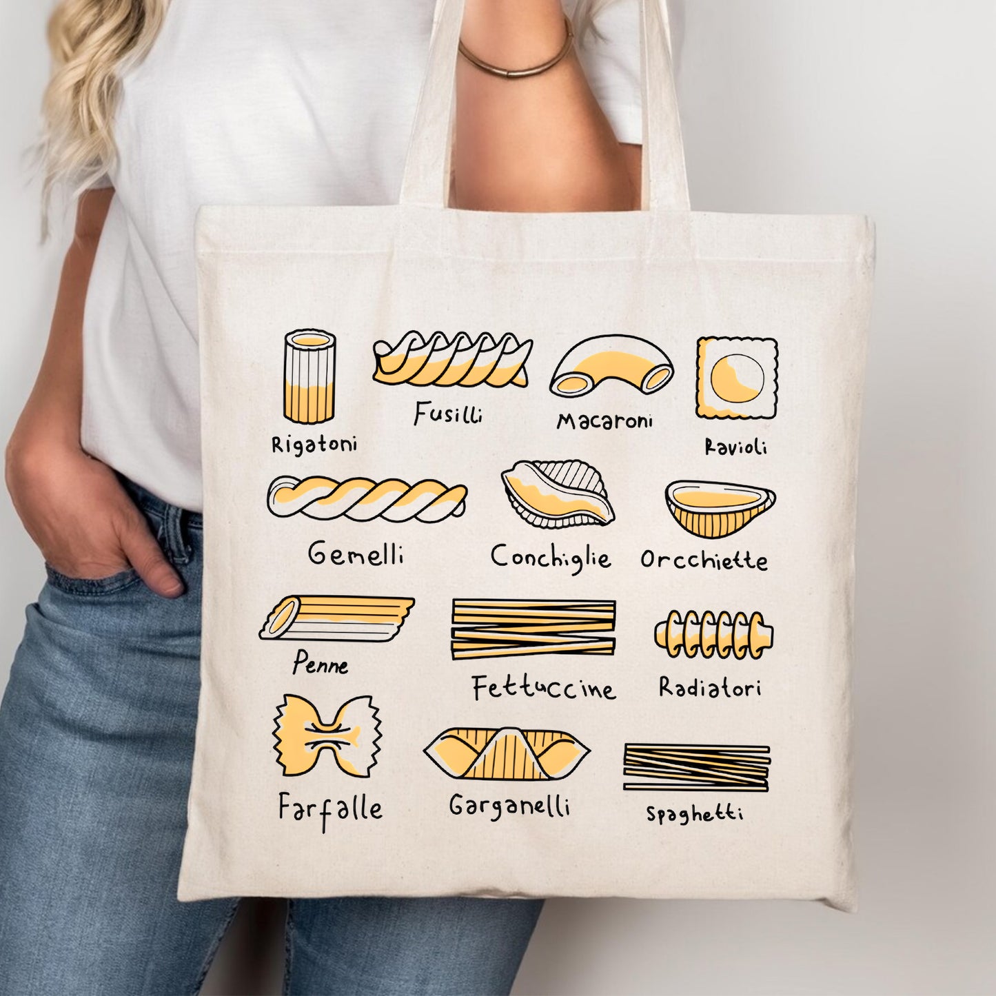 Italian Pasta Shapes Guide Tote Bag