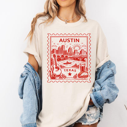 Austin Texas Vintage Stamp Graphic Tee