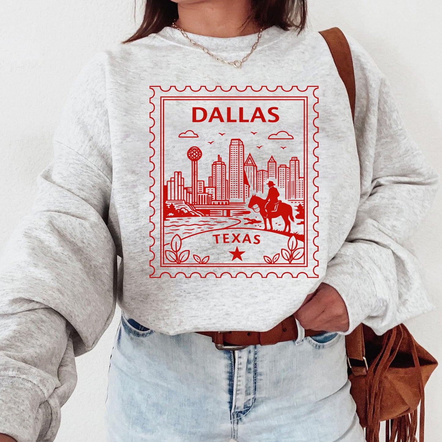 Dallas Texas Retro Postage Stamp Sweatshirt