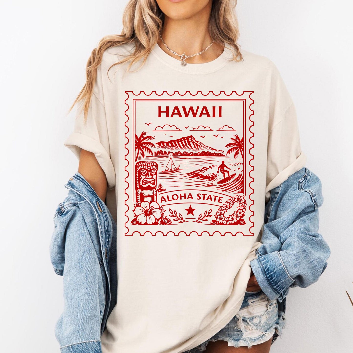 Hawaii Vintage Stamp Tee