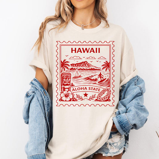 Hawaii Vintage Stamp Tee