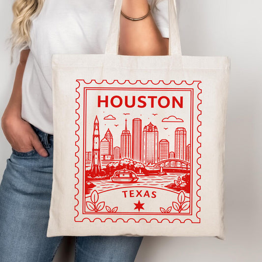 Houston Texas Postage Stamp Tote Bag