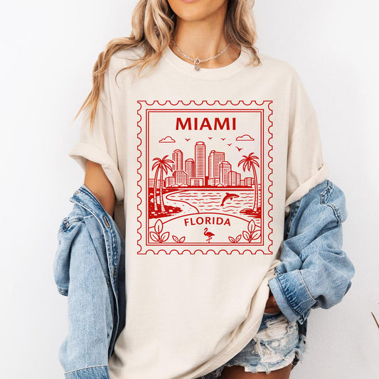 Miami Florida Vintage Stamp Tee