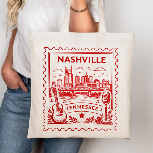 Nashville Tennessee Postage Stamp Tote Bag