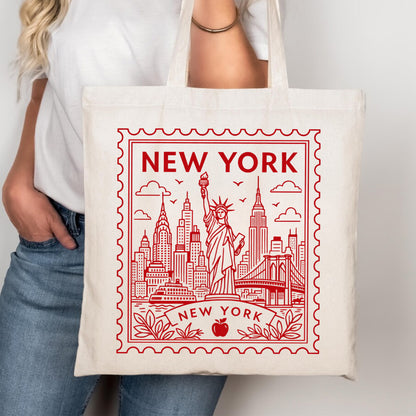 New York City Postage Stamp Tote Bag