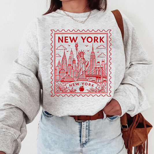 New York City Retro Postage Stamp Sweatshirt