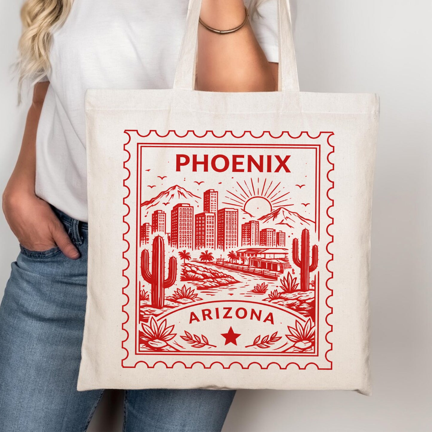 Phoenix Arizona Postage Stamp Tote Bag