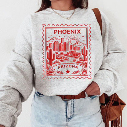 Phoenix Arizona Retro Postage Stamp Sweatshirt