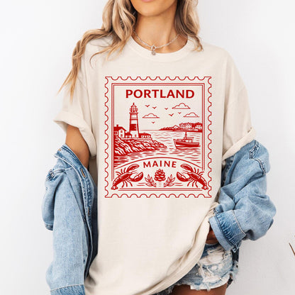 Portland Maine Vintage Stamp Tee