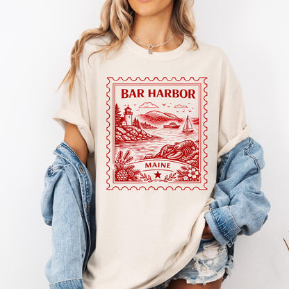 Bar Harbor Maine Vintage Stamp Tee