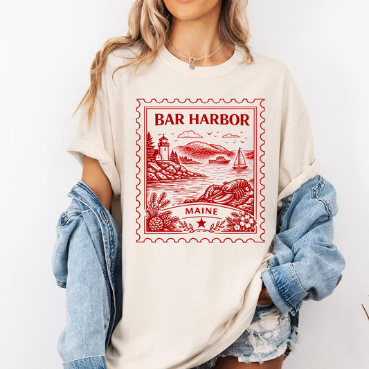 Bar Harbor Maine Vintage Stamp Tee