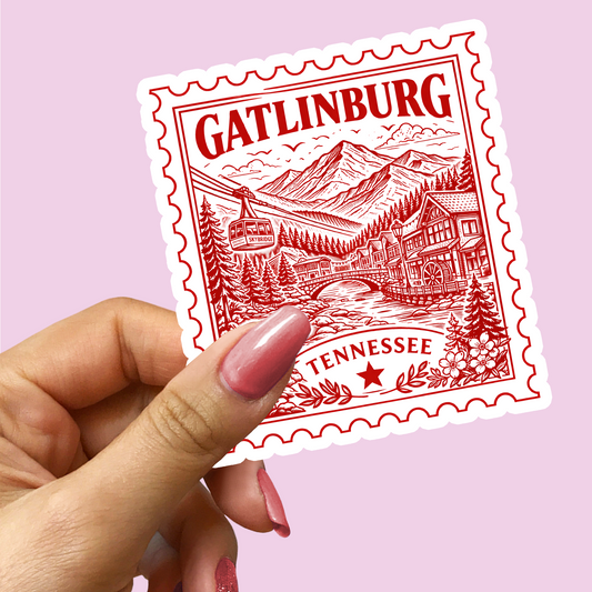 Gatlinburg Tennessee Postage Stamp Sticker