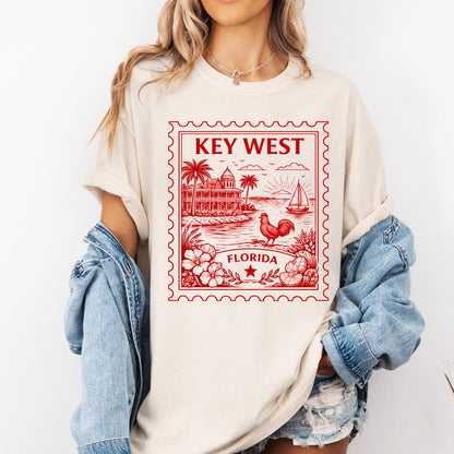 Key West Florida Vintage Stamp Tee