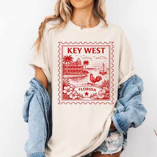 Key West Florida Vintage Stamp Tee