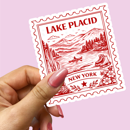 Lake Placid New York Postage Stamp Sticker