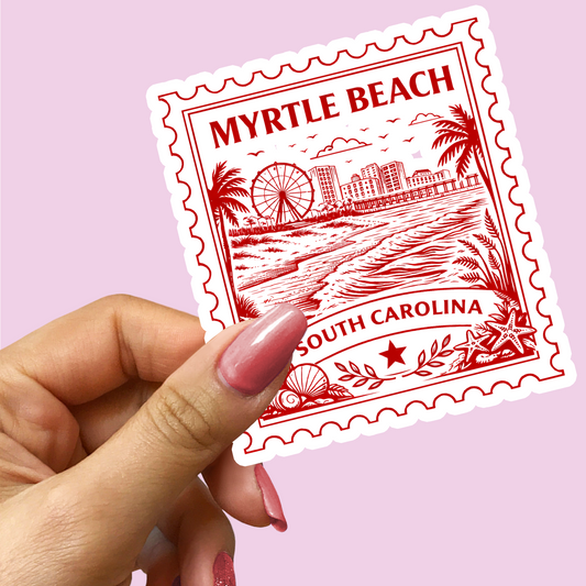 Myrtle Beach South Carolina Postage Stamp Sticker