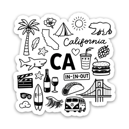 California Dreamin' State Icons Sticker