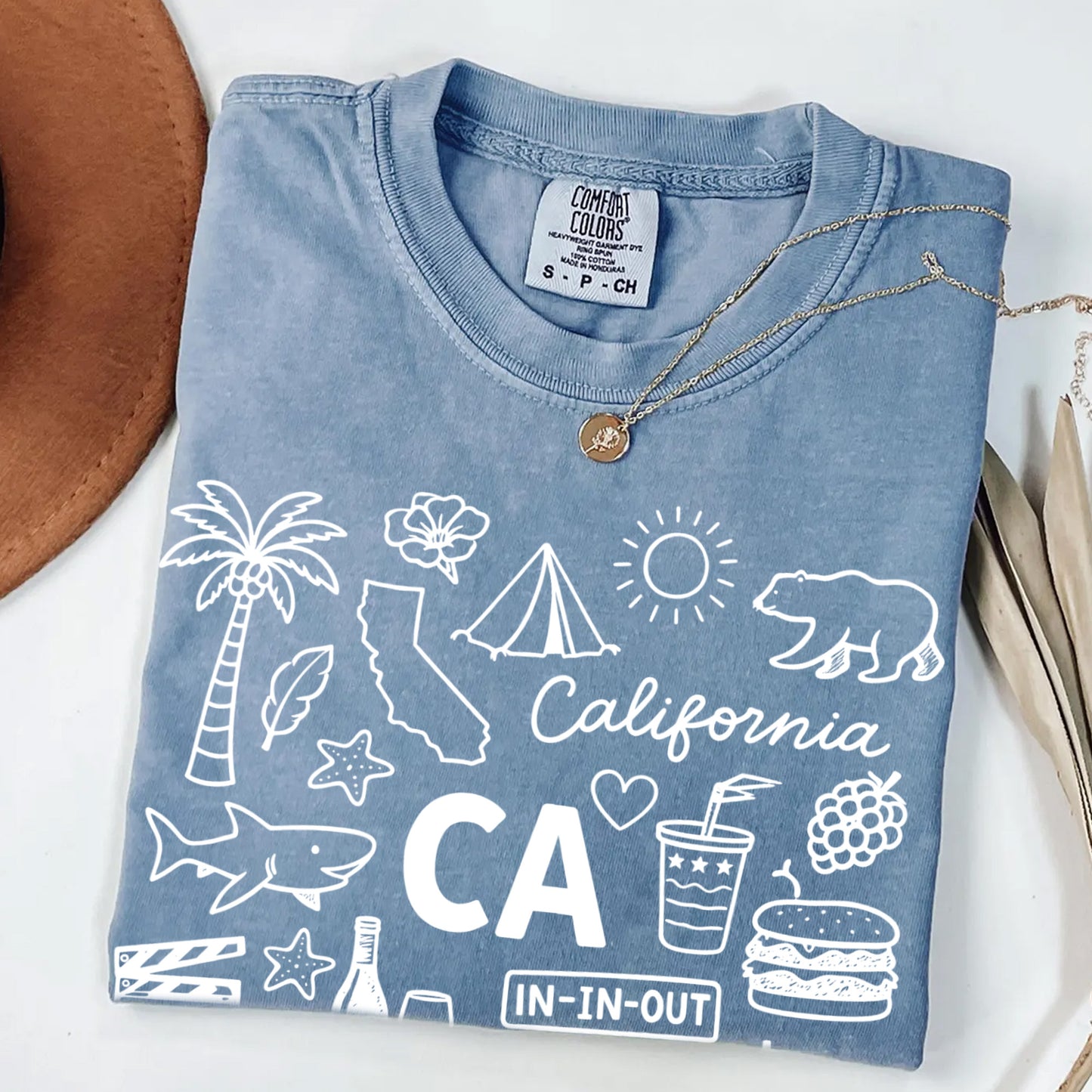 California Icons CA State Souvenir Tee
