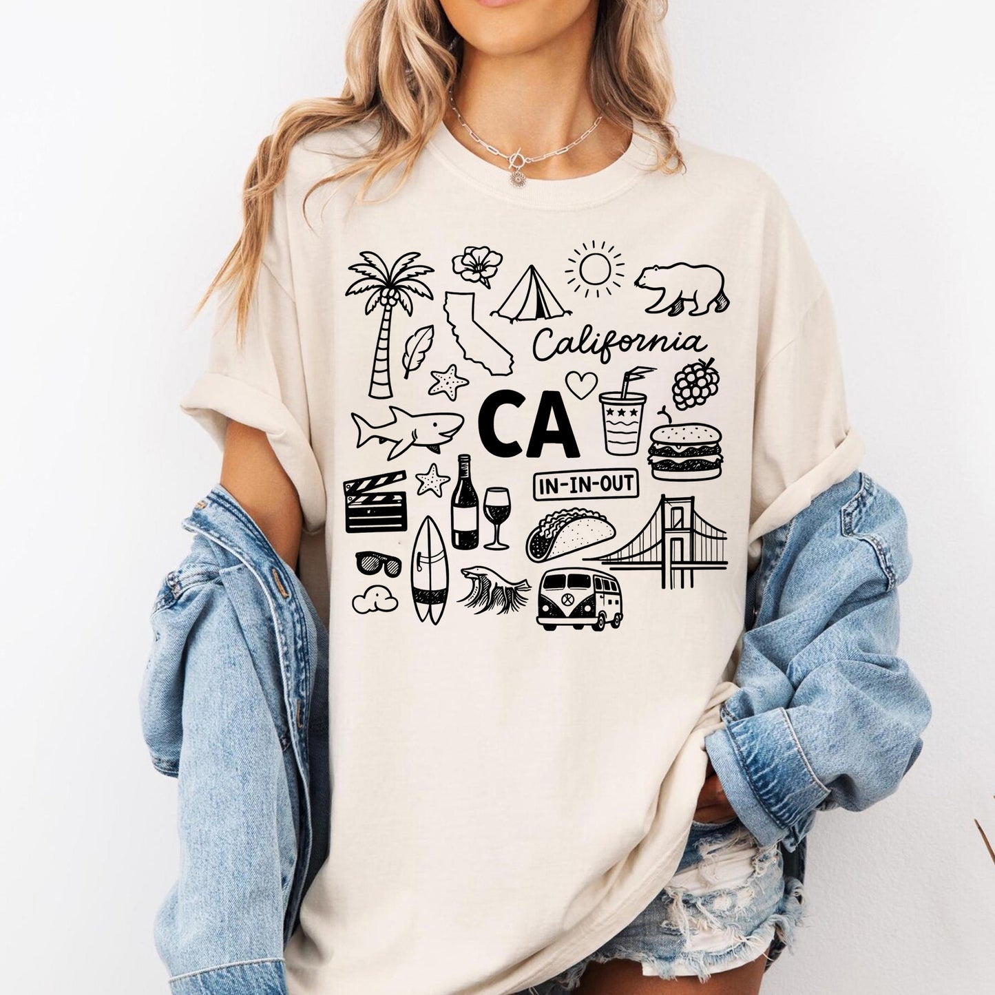 California Icons CA State Souvenir Tee