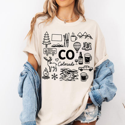 Colorado State Icons Souvenir Tee