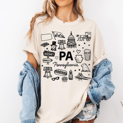 Pennsylvania State Icons Souvenir Tee