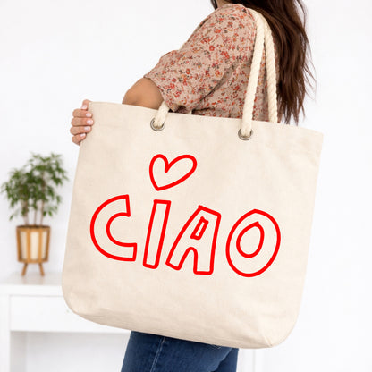 Ciao Italian Large Beach Bag 20x15