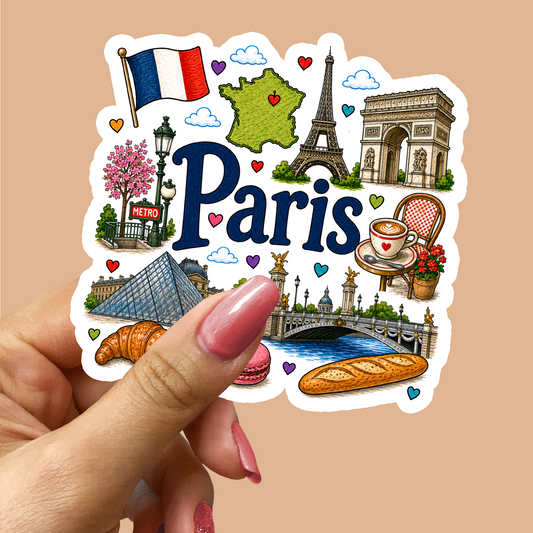 Paris France Sticker