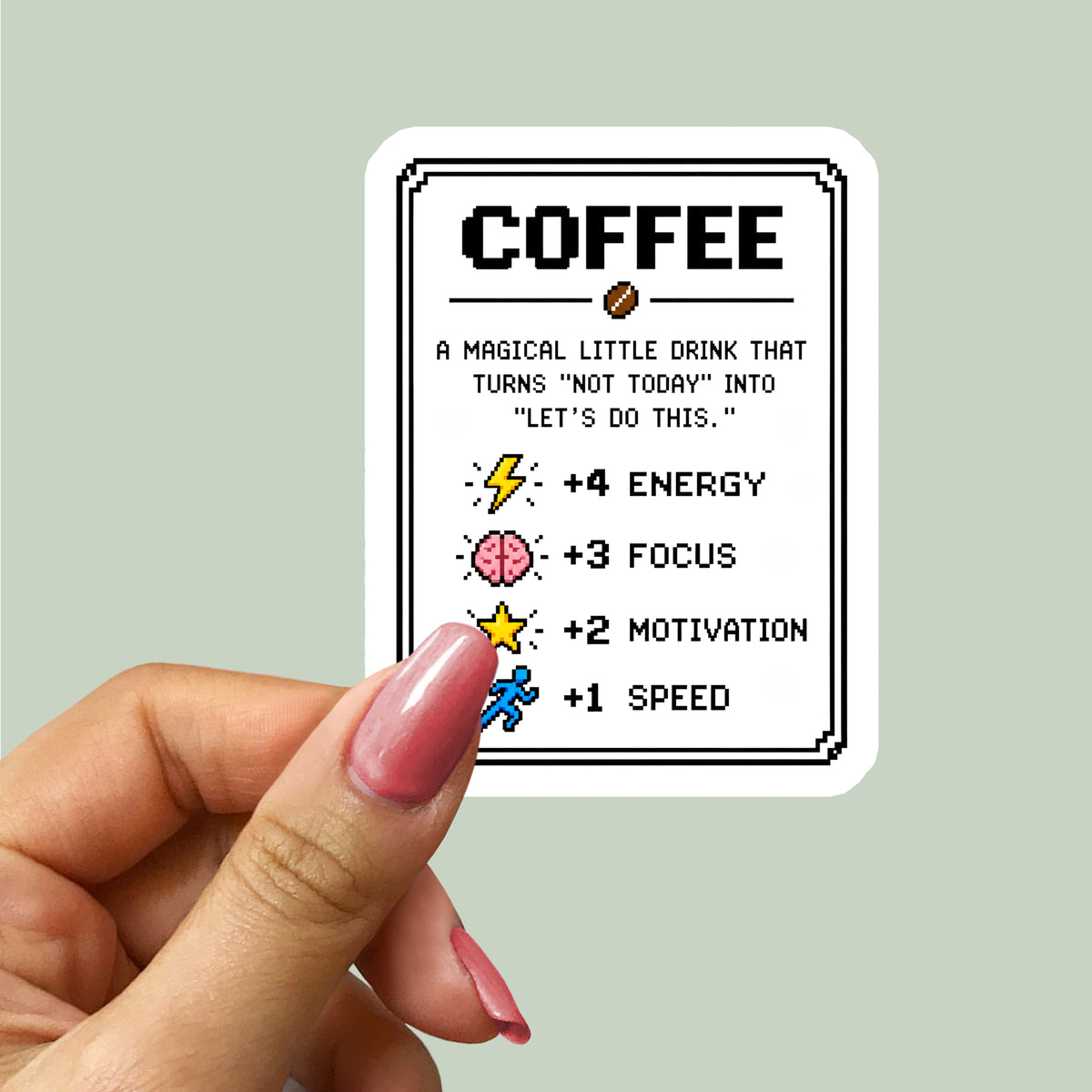 Coffee Pixel Art Gamer Sticker