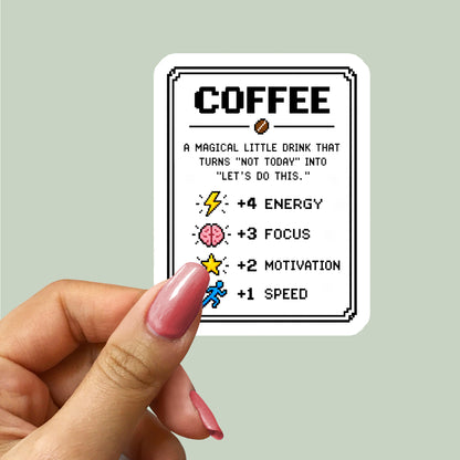 Coffee Pixel Art Gamer Sticker