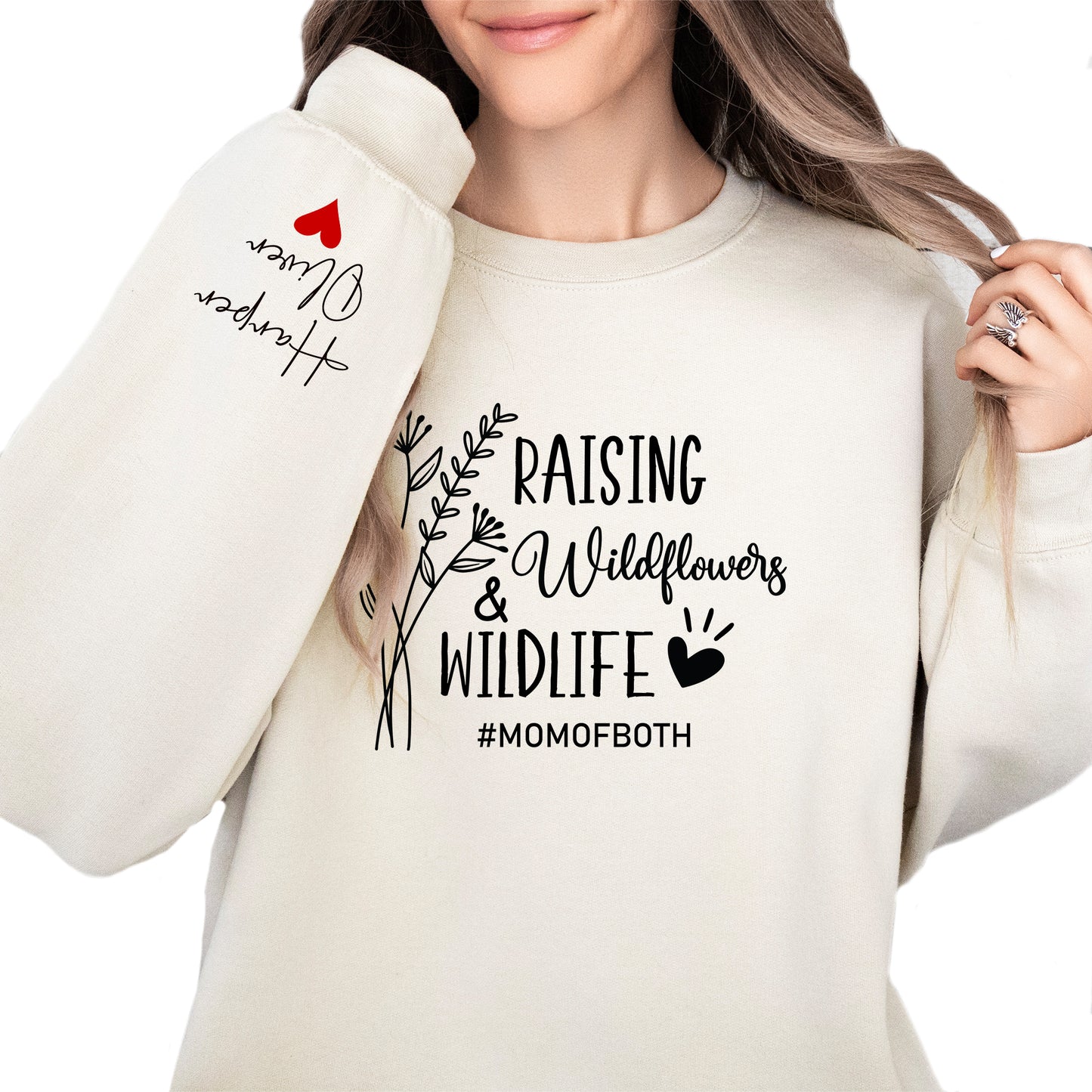 Mom of Both Wildlife and Wildflowers Sweatshirt