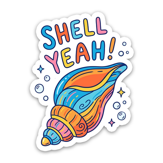 Shell Yeah! Colorful Seashell Sticker