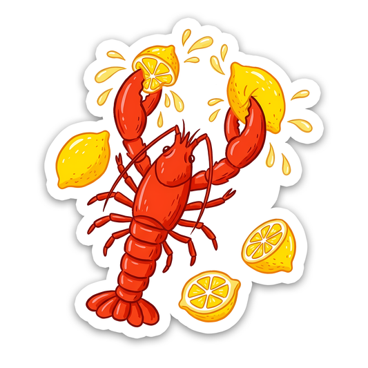 Zesty Maine Lobster Squeeze Sticker