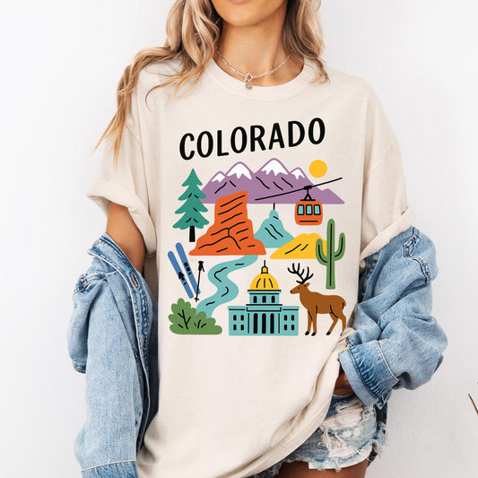 Colorado Rocky Mountain Adventure Retro Tee