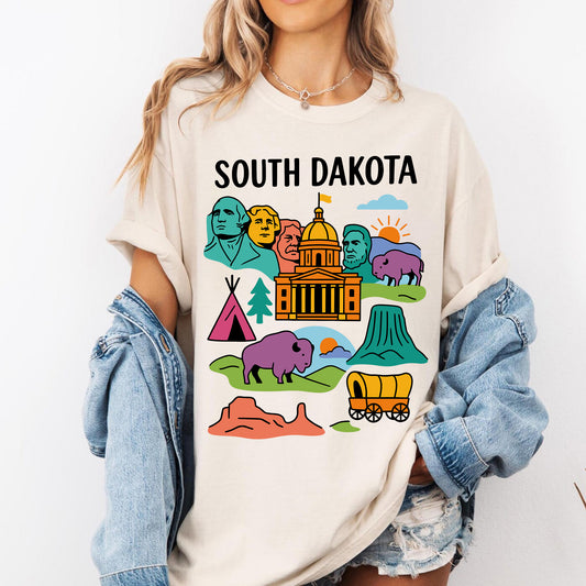 South Dakota Mount Rushmore State Heritage Retro Tee