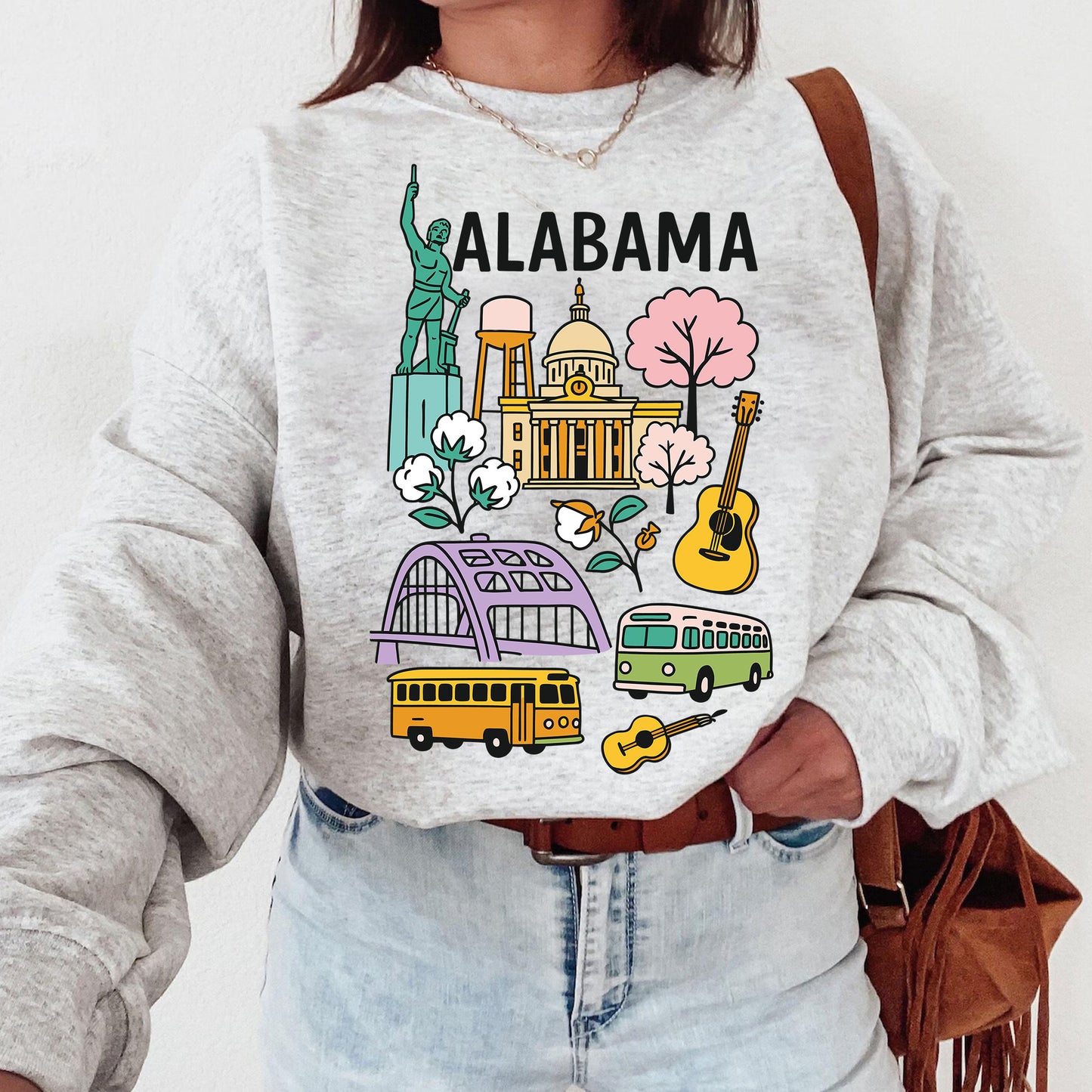 Alabama State Icons Retro Sweatshirt