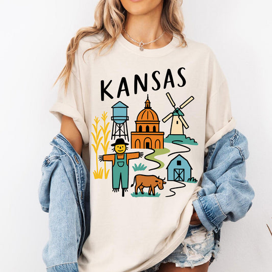 Kansas Sunflower State Retro Graphic Tee