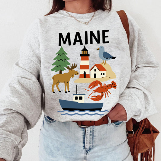 Maine Pine Tree State Sweatshirt