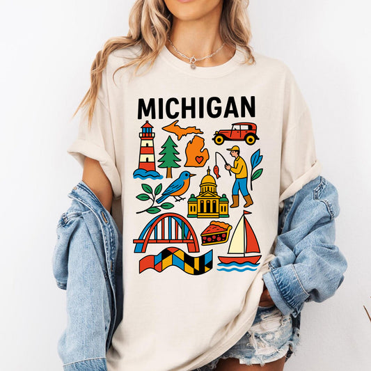 Michigan Great Lakes State Heritage Retro Tee