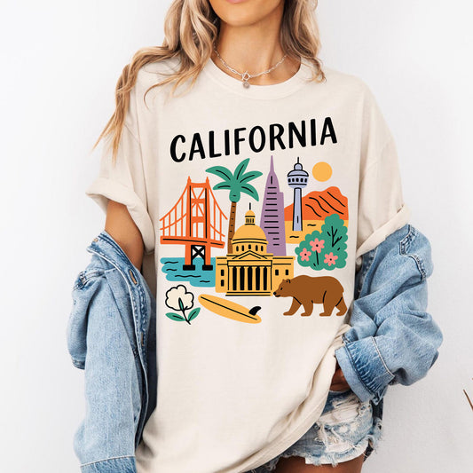 California Golden State Icons Retro T-Shirt