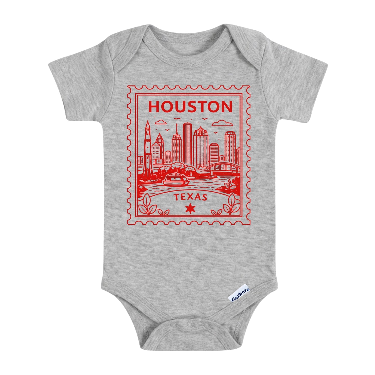 Houston Texas Baby Vintage Postage Stamp ONESIE®